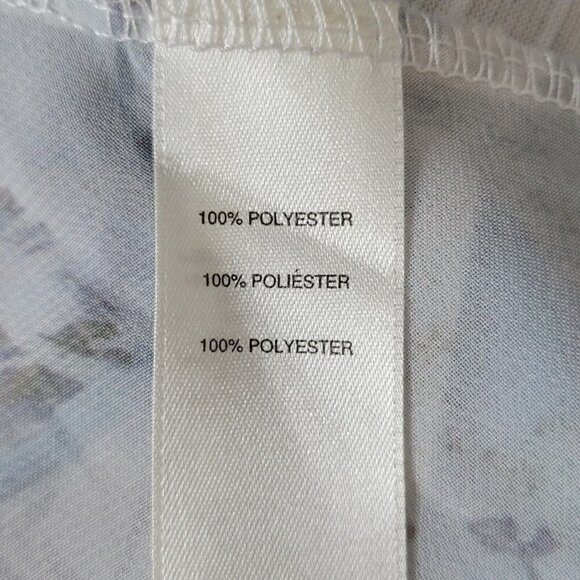 Chicos High Low Top Size 1 M 8 Floral Accordian Pleats Woven Back Oversized - Picture 8 of 13